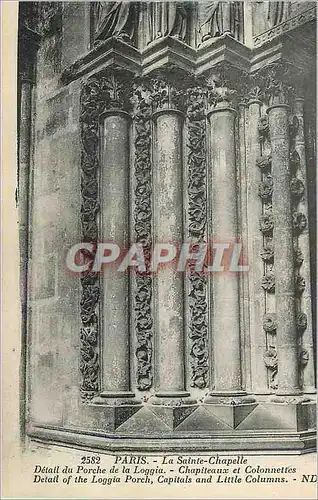 Cartes postales Paris la Sainte Chapelle Detail du Porche de la Loggia Chapiteaux et Colonnettes