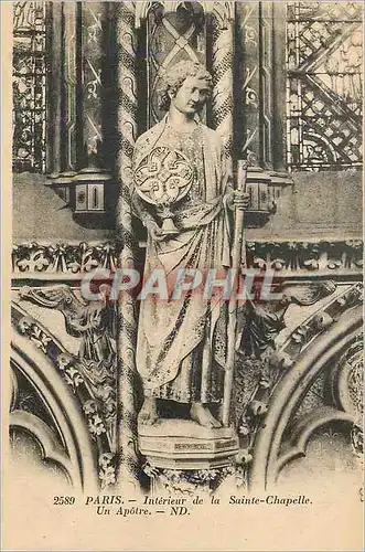 Cartes postales Paris Interieur de la Sainte Chapelle un Apotre