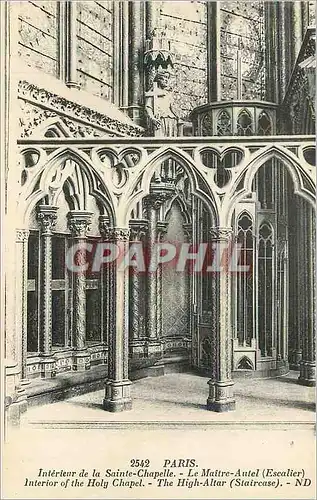 Cartes postales Paris Interieur de la Sainte Chapelle le Maitre Autel (Escalier)