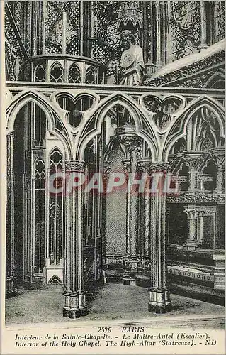 Cartes postales Paris Interieur de la Sainte Chapelle le Maitre Autel (Escalier)