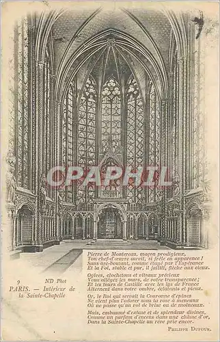 Cartes postales Paris Interieur de la Sainte Chapelle Pierre de Montereau Macon Prodigieux