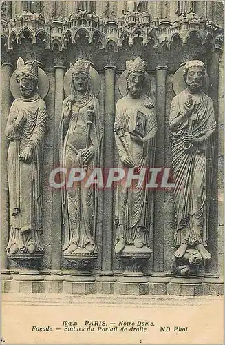 Ansichtskarte AK Paris Notre Dame Facade Statues du Portail de Droite