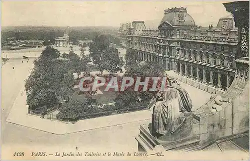 Cartes postales Le Jardin des Tuileries et le Musee du Louvre