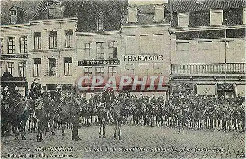 REPRO Armentieres un Coin de la Grand'Place pendant les Greves (Avril 1904) Militaria