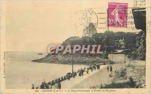 Cartes postales Dinard (I et V) La Digue Promenade et Pointe du Moulinet