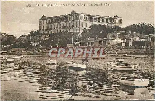 Cartes postales Arcachon Cote d'Argent Le Grand Hotel Bateaux