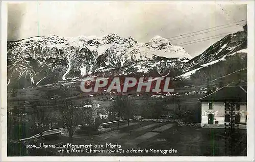 Cartes postales moderne Ugine Le Monument aux Morts et le Mont Charvin (2414 m) a droite la Montagnette Militaria