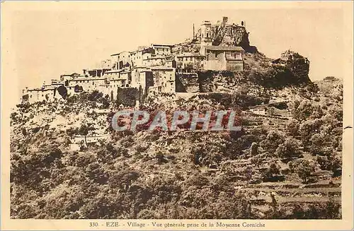 Cartes postales Eze Village Vue Generale prise de la Moyenne Corniche