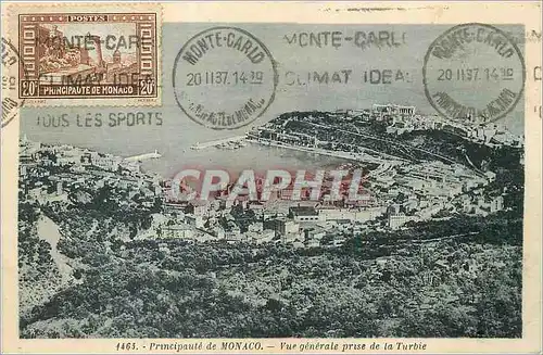 Cartes postales Principaute de Monaco Vue Generale prise de la Turbie