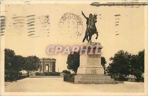 Ansichtskarte AK Montpellier Promenade de Peyrou Statue de Louis XIV