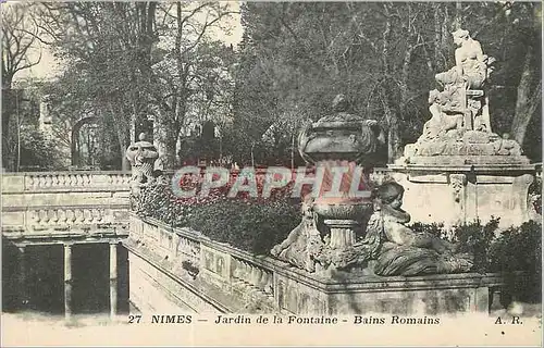 Ansichtskarte AK Nimes Le Jardin de la Fontaine Bains Romains