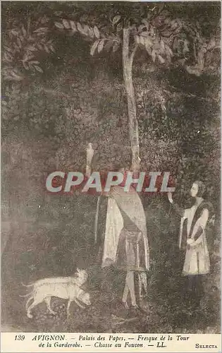 Cartes postales Avignon Palais des Papes Fresque de la Tour de la Garderobe Chasse au Faucon