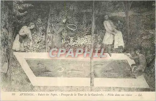 Ansichtskarte AK Avignon Palais des Papes Fresque de la Tour de la Garderobe Peche dans un vivier