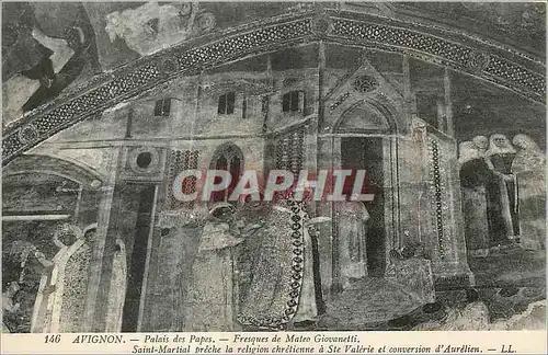 Cartes postales Avignon Palais des Papes Fresque de Mateo Giovanetti Saint Martial Prechela Religion Chretienne