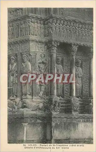 Ansichtskarte AK Arles Portail de St Trophime (Cote Droit) Details d'Architecture du XIIe Siecle