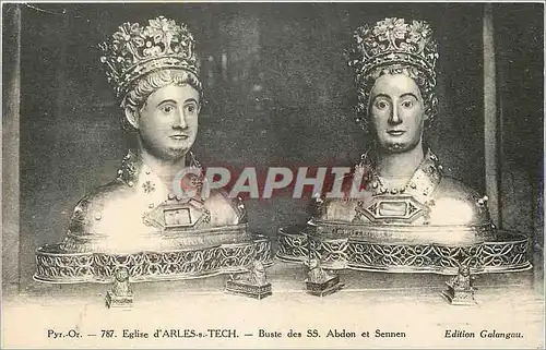 Cartes postales Eglise  d'Arles sur Tech Pyr Or Buste des SS Abdon et Sennen