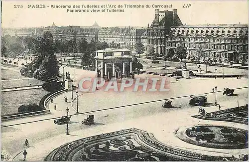 Cartes postales Paris Panorama des Tuileries et l'Arc de Triomphe du Carrousel