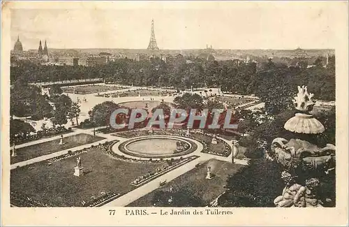 Cartes postales Paris Le Jardin des Tuileries Tour Eiffel