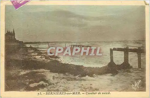 Cartes postales Bernieres sur Mer Coucher de Soleil