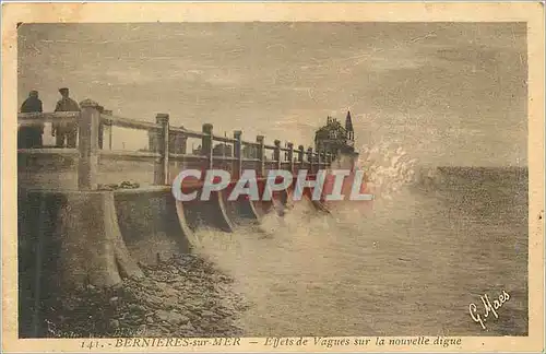 Cartes postales Bernieres sur Mer Effets de Vagues sur la Nouvelle Digue