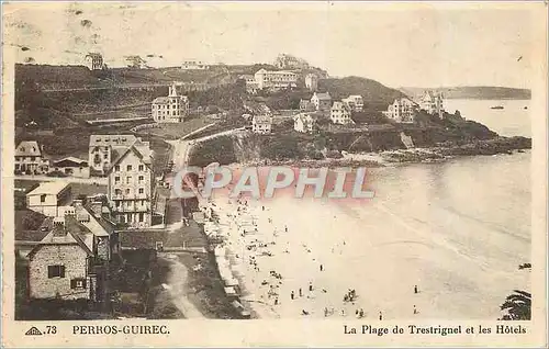 Cartes postales Perros Guirec La Plage de Trestrignel et les Hotels