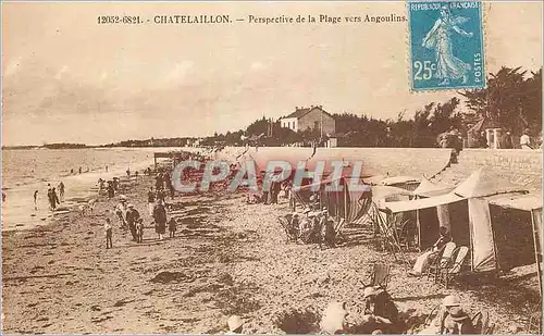 Cartes postales Chatelaillon Perspective de la Plage vers Angoulins