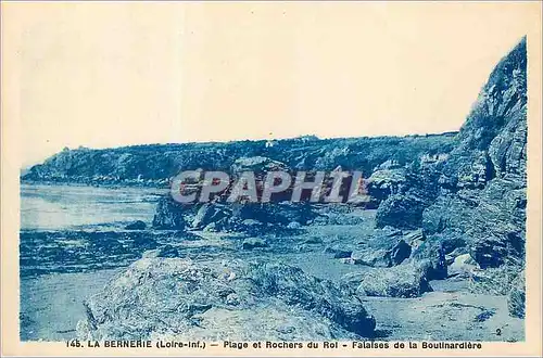 Ansichtskarte AK La Bernerie (L Inf) Plage et Rocher du Roi Falaises de la Boutlinardere