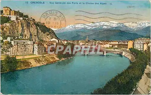 Ansichtskarte AK Grenoble Vue Generale des Forts et la Chaine des Alpes