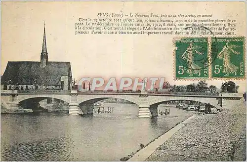 Cartes postales Sens (Yonne) Le Nouveau Pont pris de la Rive Droite en Amont