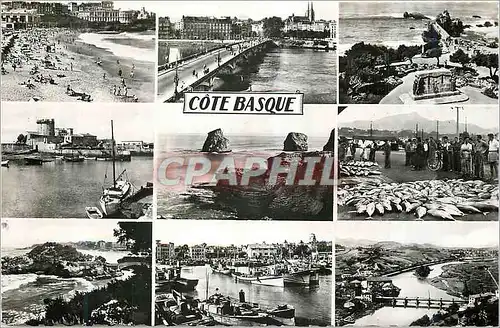 Moderne Karte Cote Basque De G a D Biarritz Bayonne Hendaye St Jean de Luz Peche