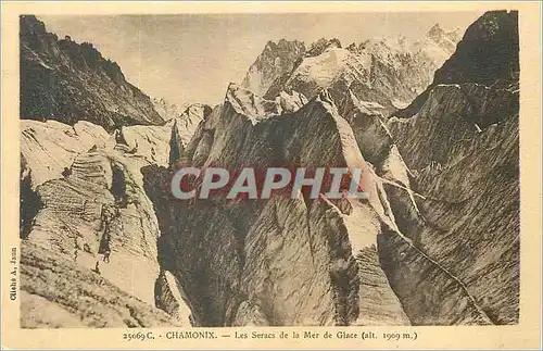 Cartes postales Chamonix Les Seracs de la Mer de Glace (alt 1909 m)
