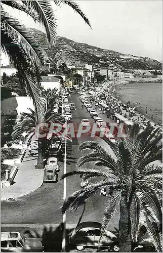 Moderne Karte Menton (A M) Vue Generale sur la Promenade et la Plage Automobile