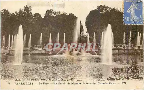 Cartes postales Versailles le Parc le Bassin de Neptune le Jour des Grandes Eaux
