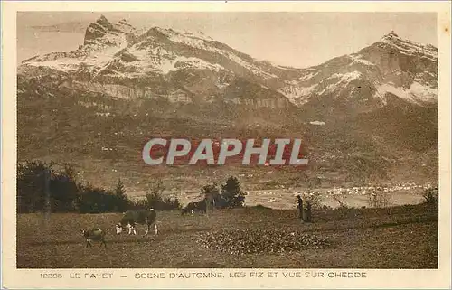 Cartes postales Le Fayet Scene d'Automne les Fiz et vue sur Chedde Vache