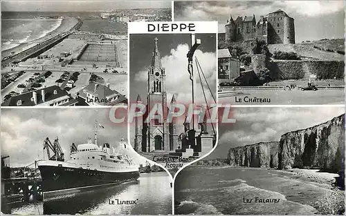 Moderne Karte Dieppe (Seine Maritime) Le ch�teau Le Lisieux Bateau