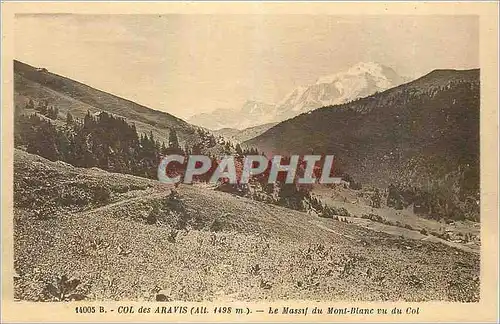 Cartes postales Col des Aravis (alt 1498m) le Massif du Mont Blanc vu du Col