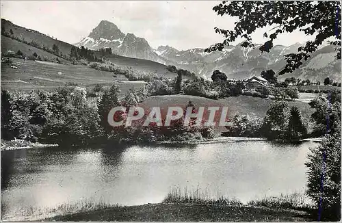Moderne Karte Environs de Bernex (Haute Savoie) le Lac de la Beunaz et la Dent d'Oche (2 225m)