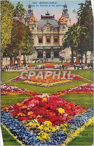 Cartes postales Monte Carlo l'Entree du Casino et les Jardins