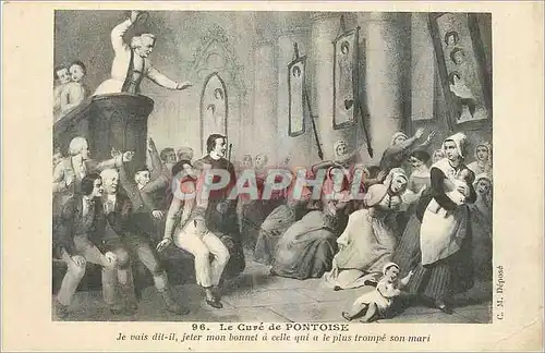 Cartes postales Le Cure de Pontoise Je vais dit-il mon Bonnet a Celle qui a le plus Trompe son Mari