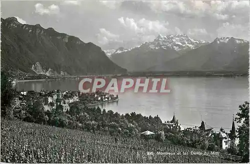 Moderne Karte Montreux et les Dents du Midi