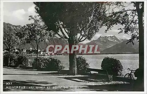 Moderne Karte Montreux les Quais et Dents du Midi