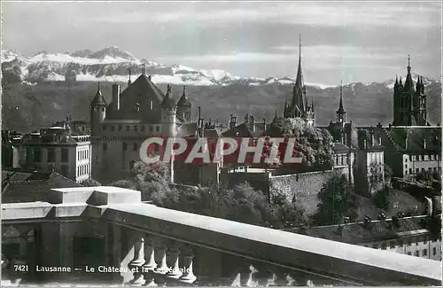 Moderne Karte Lausanne le Chateau et la Cathedrale