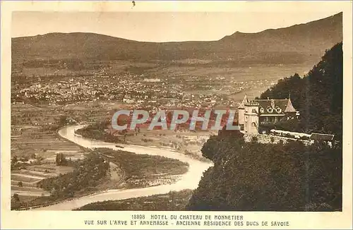 Cartes postales Hotel du Chateau de Monnetier vue sur l'Arve et Annemasse