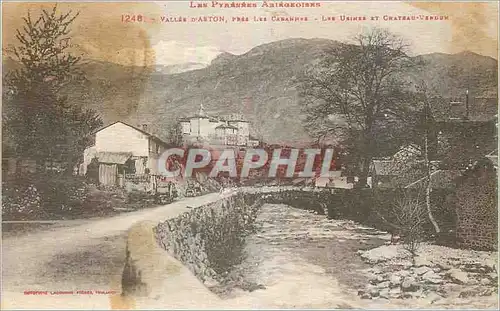 Cartes postales Vallee d'Aston pres les Canarries les Usines et Chateau Verdun