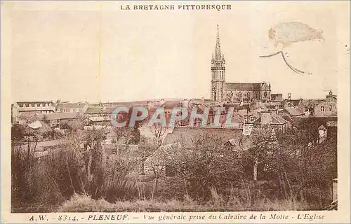 Cartes postales Pleneuf vue Generale prise du Calvaire de la Motte l'Eglise la Bretagne Pittoresque