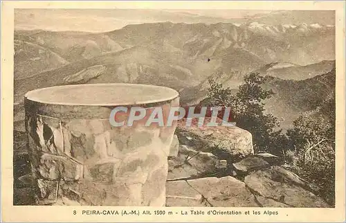 Cartes postales Peira Cava (A M) Alt 1500m la Table d'Orientation et les Alpes