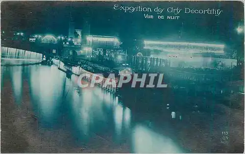Cartes postales Exposition des Arly Decoratif Vue de Nuit Paris