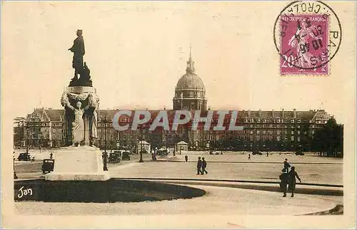 Cartes postales Paris l'Esplanade des Invalides et la Statue du Marechal Gallieni par le Sculpteur Mercier