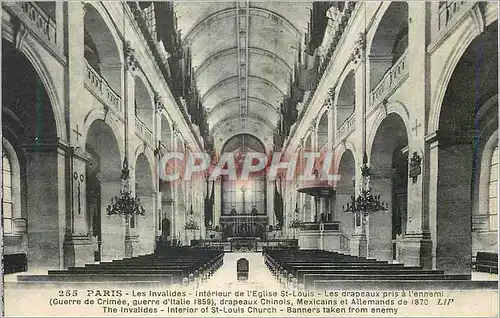 Ansichtskarte AK Paris les Invalides Interieur de l'Eglise St Louis les Drapeaux pris a l'Ennemi Militaria