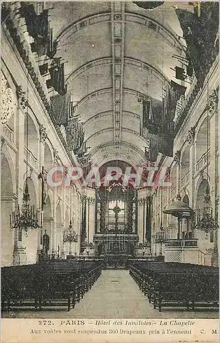 Cartes postales Paris Hotel des Invalides la Chapelle aux Voutes sont Suspendus 360 Drapeaux pris a l'Ennemi